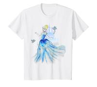 Disney Cinderella Birds & Castle Watercolor Art Camiseta, Niños, Blanco, 10 años