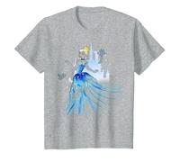 Disney Cinderella Birds & Castle Watercolor Art Camiseta, Niños, Gris Jaspeado, 2 años