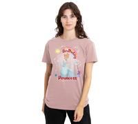 Disney Cinderella Birthday Princess Ladies T Shirt, Pink Camiseta, Rosa, XL para Mujer