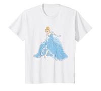 Disney Cinderella Sparkling Princess Camiseta, Niños, Blanco, 12 años