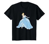 Disney Cinderella Sparkling Princess Camiseta, Niños, Negro, 4 años