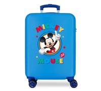 Disney Trolley 55cm.4r. Circle Mickey Azul, Maleta De Cabina Rígida Niños, Azul (Blue), Media