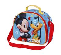 Disney Classic Mickey Mouse, Bolsa Portamerienda 3D, 25.5 x 20 cm, Azul Pal