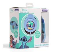 Disney Classics Stitch - Auriculares estéreo para niños, control de volumen seguro, súper cómodos, color azul claro