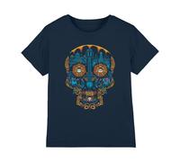 Disney Coco Colorful Day of The Dead Skull with Miguel and Dante Unisex Camiseta Infantil, 9-11 A