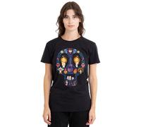 Disney Coco Day of The Dead Skull with Miguel, Ernesto, Hector Ladies T Shirt, Black Camiseta, Negro, XXL para Mujer