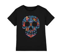 Disney Coco Day of The Dead Skull with Rivera Family Unisex Camiseta Infantil, 9-11 A