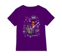 Coco Miguel Dante with Movie Quotes and Colorful Doodles Unisex Kids T Shirt Camiseta, Morado (, 3-4 años para Niños