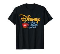 Disney & Coffee Mickey Mouse Coffee Cup Script Logo Camiseta