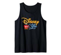 Disney & Coffee Mickey Mouse Coffee Cup Script Logo Camiseta sin Mangas