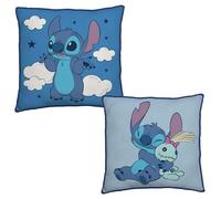 Disney Cojín Cuadrado con Licencia Oficial Lilo y Stitch», Almohada Supersuave | Diseño Reversible «Blue Paradise» | Ideal para Decorar el Dormitorio o el salón | 40 x 40 cm