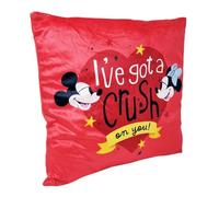Disney Cojín decorativo cuadrado suave y blando Mickey y Minnie Mouse I've Got a Crush on You Mickey Mouse Home 38 x 38 cm