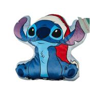 Disney Cojín Decorativo Infantil 3D (30-35 cm) | Personajes Mickey, Minnie, Spiderman, Barbie, Super Mario, Stitch, Patrulla Canina, Frozen | Tacto Terciopelo Belboa (Stitch Navidad)