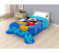 Disney Colcha Manta Sedalina Sherpa (160x250cm Cama 90cm) Licencias Oficiales | Bluey, Spider-Man, Stitch, Minnie, Mickey | Manta Infantil Suave y Cálida | Reversible con Borreguito. (Mickey)