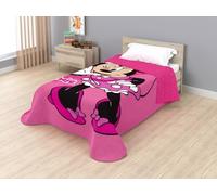 Disney Colcha Manta Sedalina Sherpa Reversible con Borreguito (Minnie) | 160x250cm para Cama 90cm, Licencias Oficiales Bluey, Spider-Man, Stitch, Minnie, Mickey, Manta Infantil, Suave y Cálida