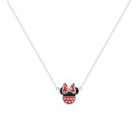 Disney Collar con colgante de lazo de plata de ley de Minnie Mouse para niñas N903272SL-18.PH