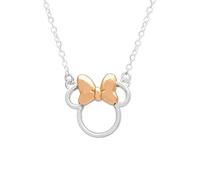 Disney Collar con colgante de silueta de Minnie Mouse de plata de ley, cadena de 18 pulgadas