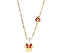 Disney Collar Minnie de acero inoxidable con mariquita, para niños y niñas, longitud 40 + 5 cm, UNICO, Acero inoxidable, Circón