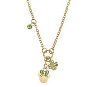 Disney Collar Minnie Mouse y Trébol, Acero Inoxidable y Circonitas para Mujer y Niñas, Joyas, 45 cm