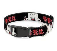 Disney - Collar para Mascotas, Collar de Perro con Hebilla de plástico, diseño de Mickey Mouse, Color Negro, Blanco y Rojo, 11 a 16.5 Pulgadas, 1.0 Pulgadas de Ancho