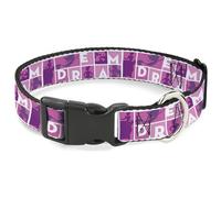 Disney - Collar para Mascotas, Collar de Perro con Hebilla de plástico, Silueta de Princesa Disney Dream Poses Rosas Blancos, 8.5 a 12 Pulgadas, 0.5 Pulgadas de Ancho