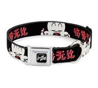 Disney - Collar para Mascotas, Collar de Perro, Hebilla de cinturón de Seguridad de Metal, diseño de Mickey Mouse, Color Negro, Blanco y Rojo, 11 a 16.5 Pulgadas, 1.0 Pulgadas de Ancho