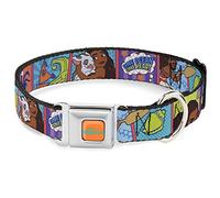 Disney - Collar para Mascotas, Collar de Perro, Hebilla de cinturón de Seguridad de Metal, diseño de Olas Moana, Bloques de Escena Azul Naranja, 9.5 a 13 Pulgadas, 1.0 Pulgadas de Ancho
