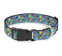 Disney Collar para mascotas, collar de perro, hebilla de plástico, Buscando a Nemo y amigos, collage de personajes subacuáticos, azul, 9.5 a 14.5 pulgadas, 0.5 pulgadas de ancho
