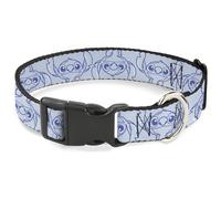 Disney - Collar para Mascotas, Collar de Perro, Hebilla de plástico, con diseño de Puntada, Color Azul Claro, 15 a 24 Pulgadas, 1.0 Pulgadas de Ancho