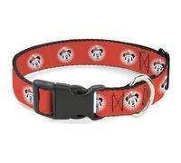 Disney - Collar para Mascotas, Collar para Perro, Hebilla de plástico, Cara de Mickey Mouse para Navidad, Color Rojo, 16 a 23 Pulgadas, 1.5 Pulgadas de Ancho