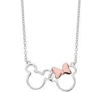 Disney Collar para niña con diseño de Minnie Mouse de plata y circonitas, joya para mujer, Plata esterlina, No es una piedra preciosa