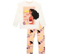 Disney Conjunto de Camiseta de Manga Larga y Calzas de Moana para Niñas Crema 9-10 años