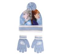 Disney Conjunto de Gorro y Guantes de Frozen, Azul, Estándar para Niños