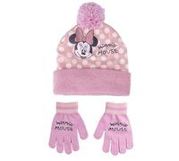 Disney Conjunto de Gorro y Guantes de Minnie Mouse, Rosa, Estándar para Niños