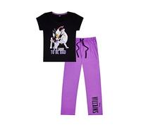 Disney Conjunto de pijama largo de villanos para mujer, Negro, 12-14