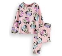Disney Conjunto de Pijama Minnie Mouse Girls | Pijamas gráficos de Manga Larga y Pierna Larga para niños en Rosa | Regalo de mercancía de Ropa de Dormir para niños