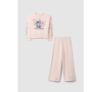 DISNEY, Conjunto De Sudadera Y Pantalón De Mezcla De Algodón Rosa Para Niñas Con Stitch & Angel, Niña, Rosa pastel, Talla: 9-10