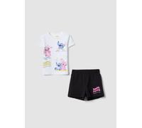DISNEY, Conjunto Multicolor De Algodón Elástico Para Niña Con Estampados De Stitch, Niña, Blanco/negro, Talla: 9-10