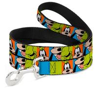 Disney - Correa para perro | Goofy - Bloques de cara y sombrero multicolor, duraderos y elegantes para caminatas