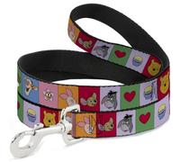Disney - Correa para perro | Winnie the Pooh and Friends and Icons - Bloques multicolor duraderos y elegantes para paseos