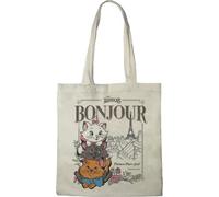 Disney Cotton Division Officiel The Aristocats imprimés 100% coton |Réutilisable | Longue poignée | Voyages et achats |Sac fourre-tout 38 * 40 CM, Aristocats_Beige_1, Taille unique