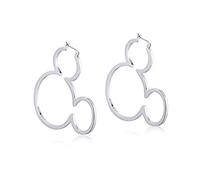 Disney Couture Kingdom Mickey Mouse - Pendientes de aro chapados en oro blanco