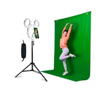 Disney Creador de Estudio fotográfico de Mickey Mouse - Anillo de luz para Selfie con trípode - Kit de Pantalla Verde Incluye Fondo de Foto de Pantalla Verde y Disparador Remoto Bluetooth Ultimate