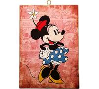 Disney Cuadro de Minnie Mouse, serie cómics de colección, impresión sobre madera, 18 x 25 cm.