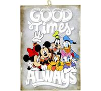 Disney Cuadro serie cómics coleccionable Mickey Minnie Mouse Donald Daisy Duck Goofy Pluto impresión sobre madera 18 x 25 cm.