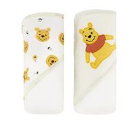 Disney Cudlie Baby Winnie The Pooh 2 Pack Rolled/Carded Hooded Towels in Sweet Life Print