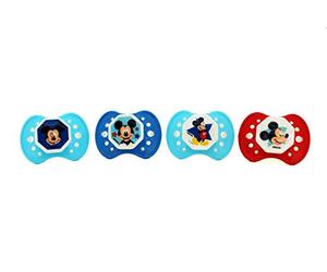 Disney Cudlie Mickey Mouse Baby Boy 4 Pack of Pacifiers with Big Star Print