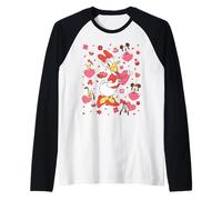 Disney Daisy Duck & Friends Valentine's Day Retro Hearts Camiseta Manga Raglan
