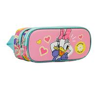 Disney Daisy Oops-Estuche Portatodo 3D Doble, Rosa, 22 x 9.5 cm