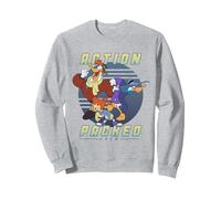 Disney Darkwing Duck Action Packed Crew Sudadera, Unisex para adultos, Gris Jaspeado, M